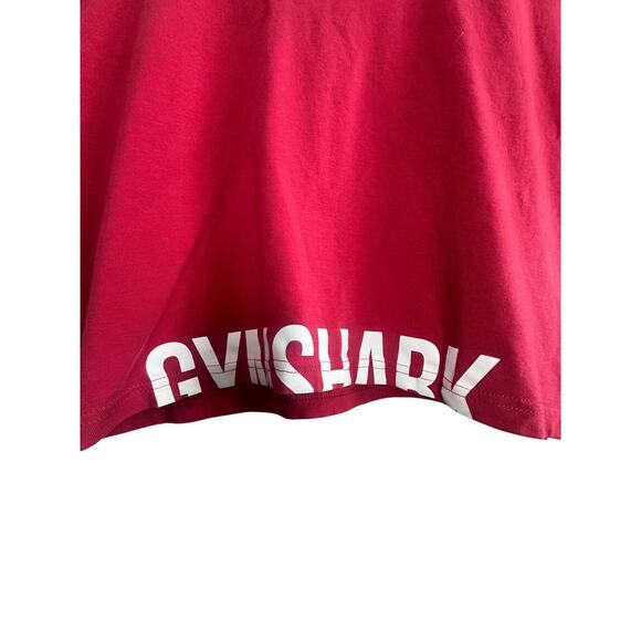 Gymshark Red Cropped Logo Tee Shirt Women’s Medium - Picture 2 of 5